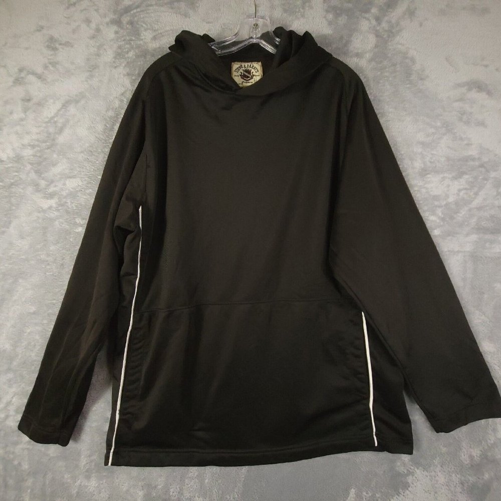 Steve & Barry Mens Shirt Pullover Hooded Kangaroo Pocket Long Sleeve‎ Black XL